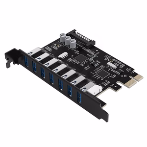 Orico PVU3 PCIe-laajennuskortti 7 USB 3.0 -liitännällä pöytätietokoneisiin – musta