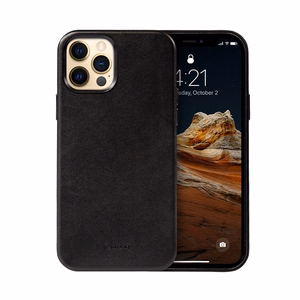 Crong Essential Cover suojakuori laitteelle iPhone 12 Pro Max, keinonahkainen, musta