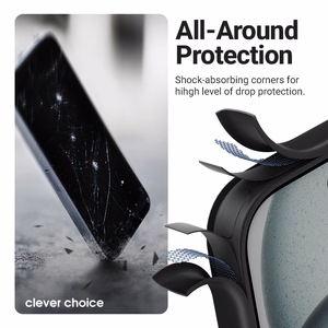 Crong Hybrid Frost MAG Cover MagSafe suojakuori iPhone 17 -laitteelle, musta
