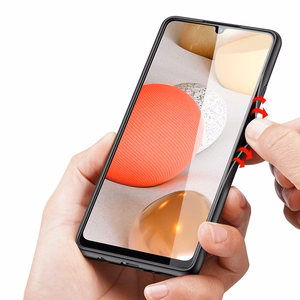 Dux Ducis Fino kotelo päällystetty nylon materiaalia Samsung Galaxy A42 5G musta musta