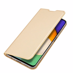 Dux Ducis Skin Pro Kirjahylly tyyppi tapauksessa Samsung Galaxy A03s kultainen