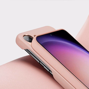 Dux Ducis Grit Suojakuori Samsung Galaxy S23+:lle tyylikäs tekonahkainen kuori vaaleanpunainen
