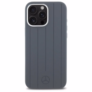 Mercedes Silikoninen Vertical Tonal Stripes MagSafe suojakuori iPhone 16 Pro Max:lle - harmaa