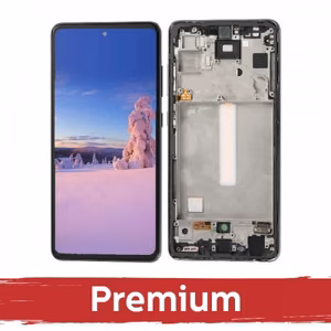 LCD Näyttö yhteensopiva Samsung A528 A52s kehyksellä / Awesome Black / OEM