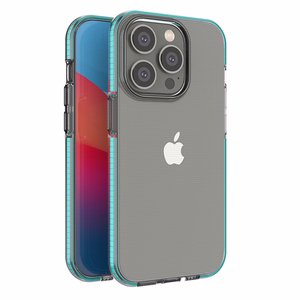Spring Case tapauksessa iPhone 14 Pro silikoni tapauksessa kehys vaaleansininen vaaleansininen