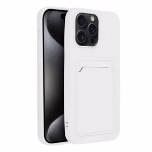 Suojakuori iPhone 15 PRO MAX:lle Card Case valkoinen