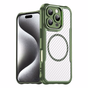 Leading Series MagSafe Silikoninen Suojakuori iPhone 16 Pro:lle - Vihreä
