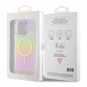 Guess IML Iridescent MagSafe Suojakuori iPhone 15 Pro:lle - vaaleanpunainen