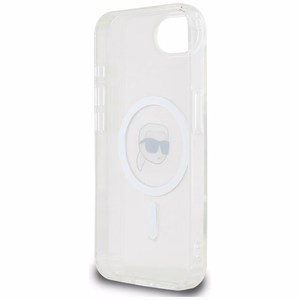 Karl Lagerfeld IML Metal Karl Head MagSafe Alkuperäinen Pussi iPhone 17e/16e:lle - Valkoinen