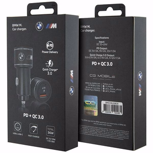 BMW laturi BMCCMUSBCK PD-QC 3.0 20W pikalaturi musta/musta M Edition