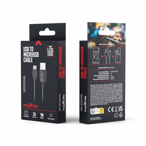 Maxlife kaapeli USB - microUSB 1,0 m 2A musta