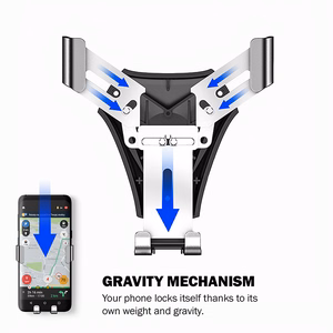 Crong Gravity Auto-Clip painovoimatoiminen autopuhelinpidike 4.7–6.5" puhelimille, musta