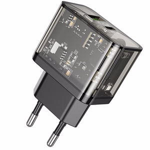 Puhelinlaturi Hoco USB A + USB C QC3.0 PD 3A 20W N34 läpinäkyvä