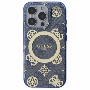 Guess GUHMP16XH4PYEEB iPhone 16 Pro Max 6.9" sininen/sininen kovakuori IML Peony On 4G Background MagSafe