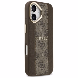 GUESS Suojakuori iPhone 17:lle MagSafe-yhteensopiva GUHMP17SPG4SEMCW (PU W/ 4G Stripe) ruskea