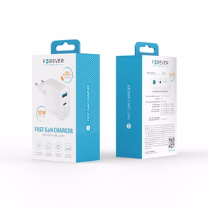 Forever TC-06-33AC GaN PD QC charger 1x USB-C 1x USB 33W white