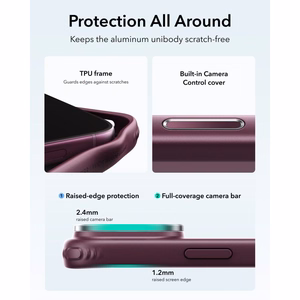 ESR Classic Hybrid Kickstand MagSafe suojakuori malleille iPhone 18 Pro / 17 Pro, matta tumma kirsikanvärinen