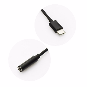 AUX-adapteri Type-C (uros) - Jack 3,5 mm (naaras) musta