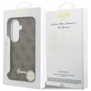 Guess suojakuori 4G Script MagSafe Samsung Galaxy S26:lle ruskea