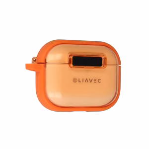 Liavec SlideLock Suojakuori Apple AirPods Pro 3:lle läpinäkyvä-oranssi
