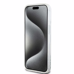 DKNY Liquid Glitter Big Logo Suojakuori iPhone 15 / 14 / 13:lle - valkoinen