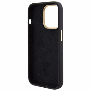 Guess Silicone Logo Strass 4G suojakuori iPhone 15 Pro:lle - musta