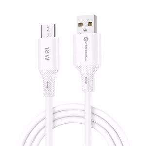 Kaapeli USB A - Micro USB Forcell F-Energy QC3.0 2,4A 18W Silicone 1 m C341 valkoinen
