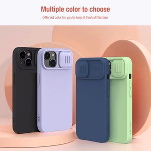 Nillkin CamShield Silky Silikoninen Suojakuori iPhone 15 Plus:lle laivastonsininen