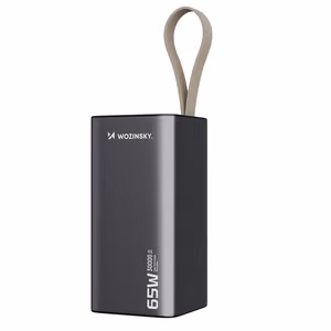 Powerbank Wozinsky K65+ 65W 30000mAh 2x USB-C, 1x USB-A 65W - harmaa