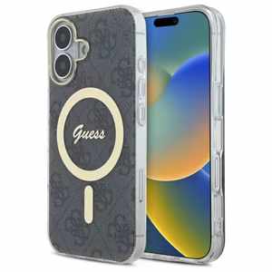 Guess IML 4G MagSafe Suojakuori iPhone 16 Plus:lle - musta