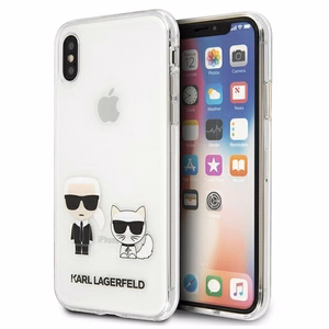 Karl Lagerfeld Karl & Choupette iPhone Xs Max Suojakuori - Läpinäkyvä