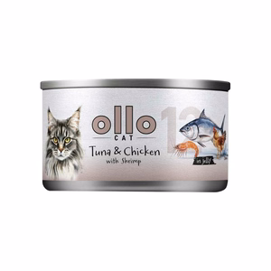 Ollo Cat No. 12 – kissan märkäruoka, tonnikalaa, kanaa ja katkarapuja hyytelössä, 70 g