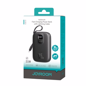 Ulkoinen akku Power Bank Joyroom JR-PBF18 22.5W Lightning-kaapelilla 10000mAh musta