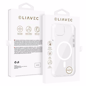 Liavec Glossy Magsafe Kirkas Suojakuori iPhone 15:lle valkoinen