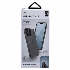 Uniq LifePro Tinsel kotelo iPhone 12 Pro Max - musta
