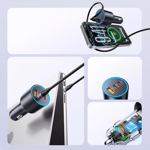 Orico HyperDrive 165W USB-A + 2x USB-C autolaturi - musta