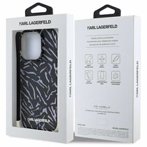 Karl Lagerfeld Zebra With Cord iPhone 16 Pro Max Suojakuori - Violetti