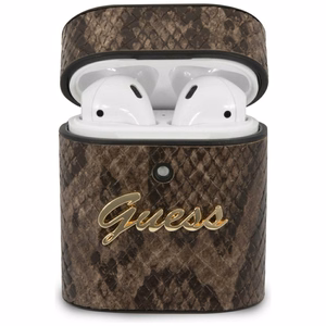 Guess GUACA2PUSNSMLBR AirPods 1/2 suojakuori ruskea/ruskea Python-mallisto