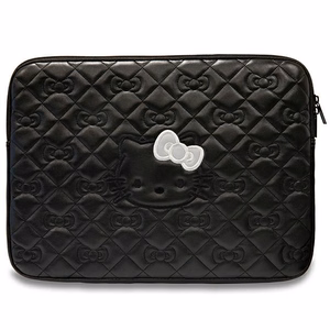 Hello Kitty Zip PU Quilted Bows suojus 14 tuuman kannettavalle - musta