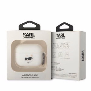 Karl Lagerfeld KLAPRUNCHH AirPods Pro Suojakuori valkoinen/valkoinen Silikoninen Choupette Head 3D