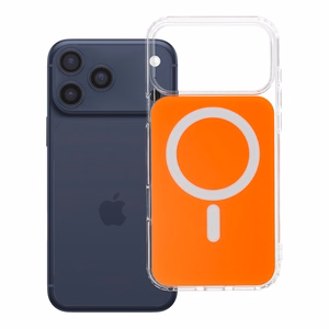 Suojakuori laitteelle iPhone 18 Pro Max / 17 Pro Max: Clear Fusion Mag Cover, MagSafe-yhteensopiva, väri: Hermes-oranssi