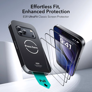 ESR UltraFit Karkaistu lasi 2-pakkaus iPhone 17 Pro Max:lle - Läpinäkyvä