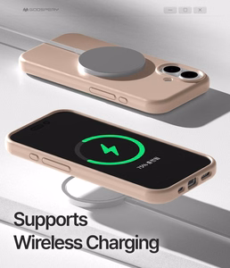 Mercury Pure Magsafe Silicon Suojakuori Apple iPhone 17 vaaleanpunainen hiekka