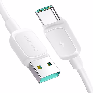 Joyroom Multi-Color Series A14 USB-A / USB-C 3A Kaapeli 1.2m - valkoinen