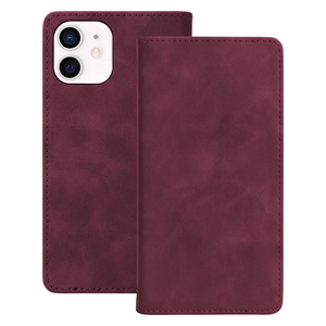 Smart Suede -kuori mallille iPhone 12 / 12 Pro, viininpunainen