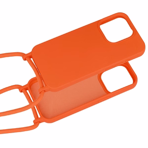 Hihnasilmukkakuori silikoni iPhone 13 Pro Max:lle malli 1 oranssi