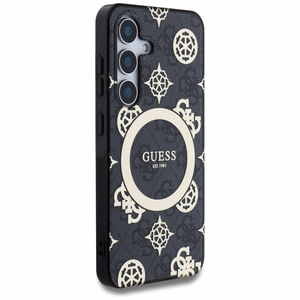 Guess HC Magneettinen IML Peony on 4G Background Suojakuori Samsung Galaxy S25:lle musta