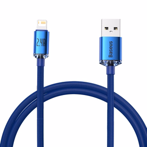 Baseus Crystal Shine kaapeli USB - Lightning, 2.4A, 1,2m (sininen)