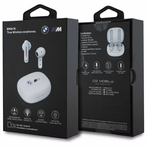 BMW Bluetooth kuulokkeet BMBEMIATP20LOH TWS + telakka-asema valkoinen/valkoinen Printed Logos
