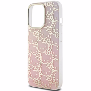 Hello Kitty IML Gradient Electrop Crowded Kitty Head suojakuori iPhone 13 Pro / 13:lle - vaaleanpunainen